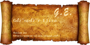 Gáspár Eliza névjegykártya